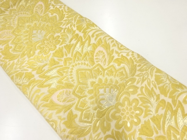 アンティーク　花更紗模様織出し袋帯（材料）